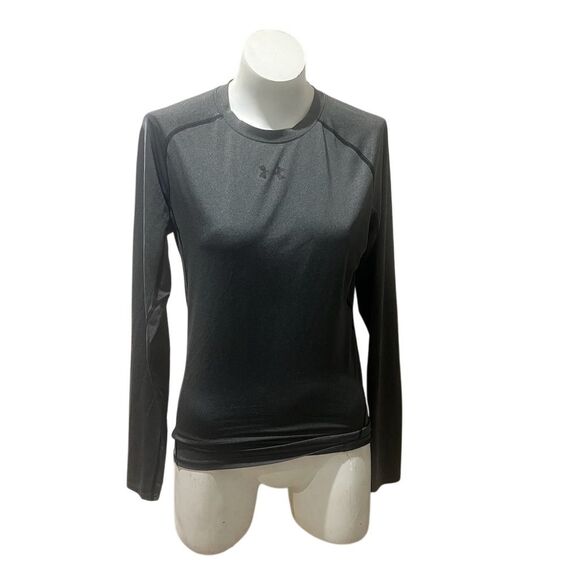 Under Armour Women's ColdGear Long Sleeve Crew Gray  T-Shirt Size M - Picture 1 of 10